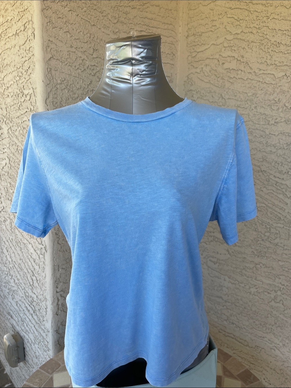 American Eagle Aerie Blue Boxy Tee 100% Cotton Casual Top